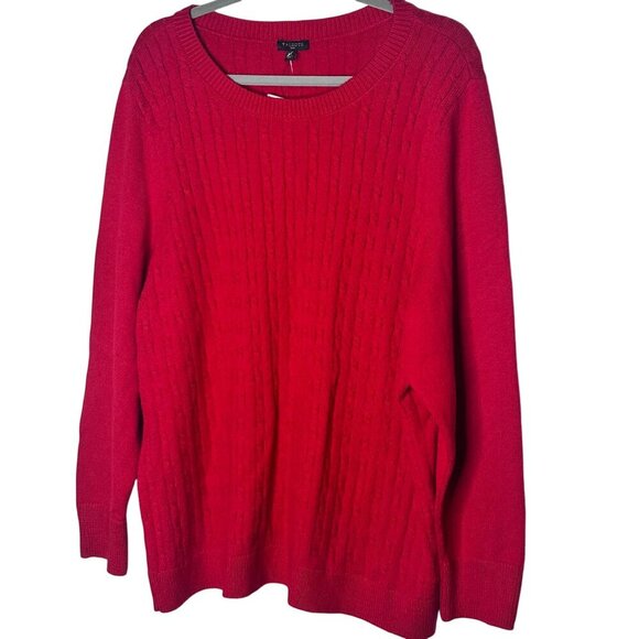 NWOT Talbots Plus Red Cable Knit Sweater Womens 3X Office Holiday Classic Cozy - Picture 2 of 8